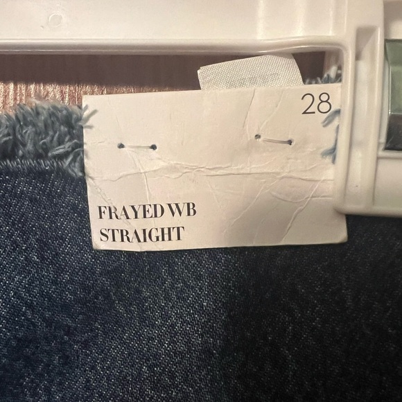 WeWoreWhat NWT Frayed WB Straight Jeans Color True Blue Size 28 - Picture 7 of 7